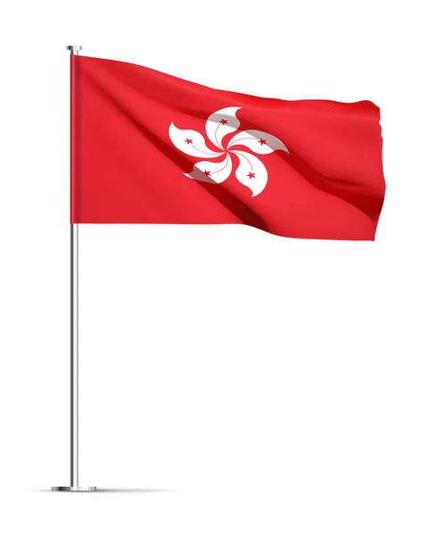 Hong Kong Vlag Geïsoleerd Witte Achtergrond Eps10 Vector — Stockvector