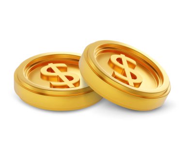 Dolar işaretli altın paralar. EPS10 vektörü