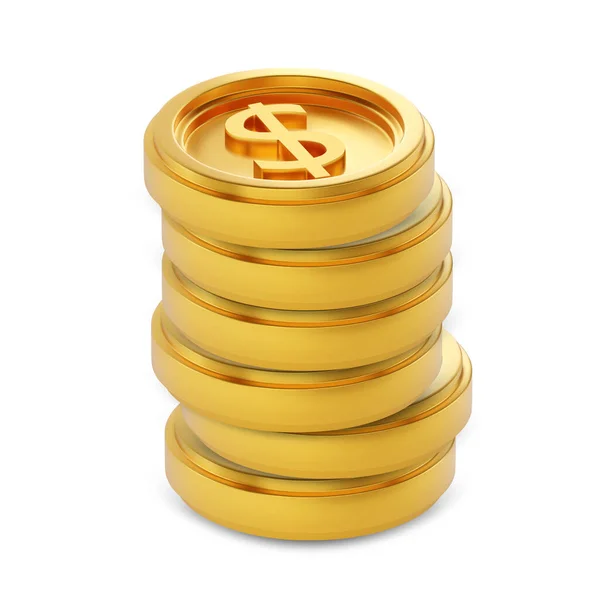 Gouden Munten Met Dollarteken Eps10 Vector — Stockvector
