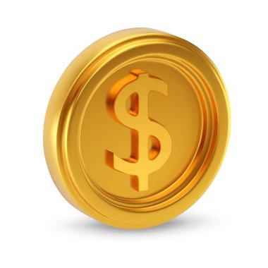 Dolar işaretli altın para. EPS10 vektörü