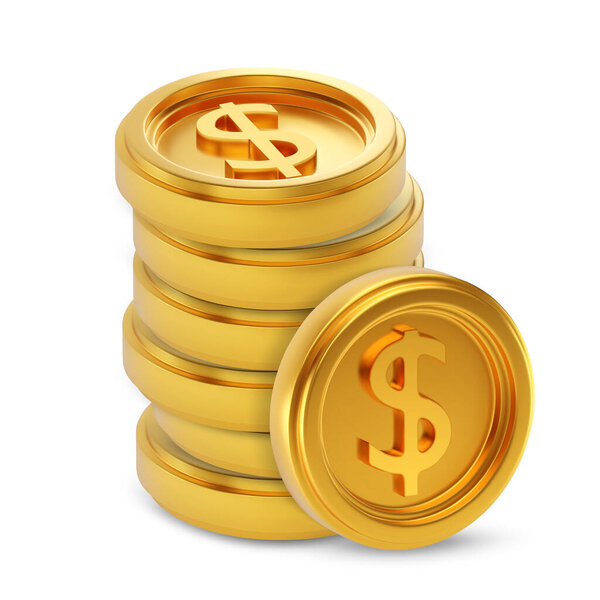 Gold coins with dollar sign. EPS10 vector