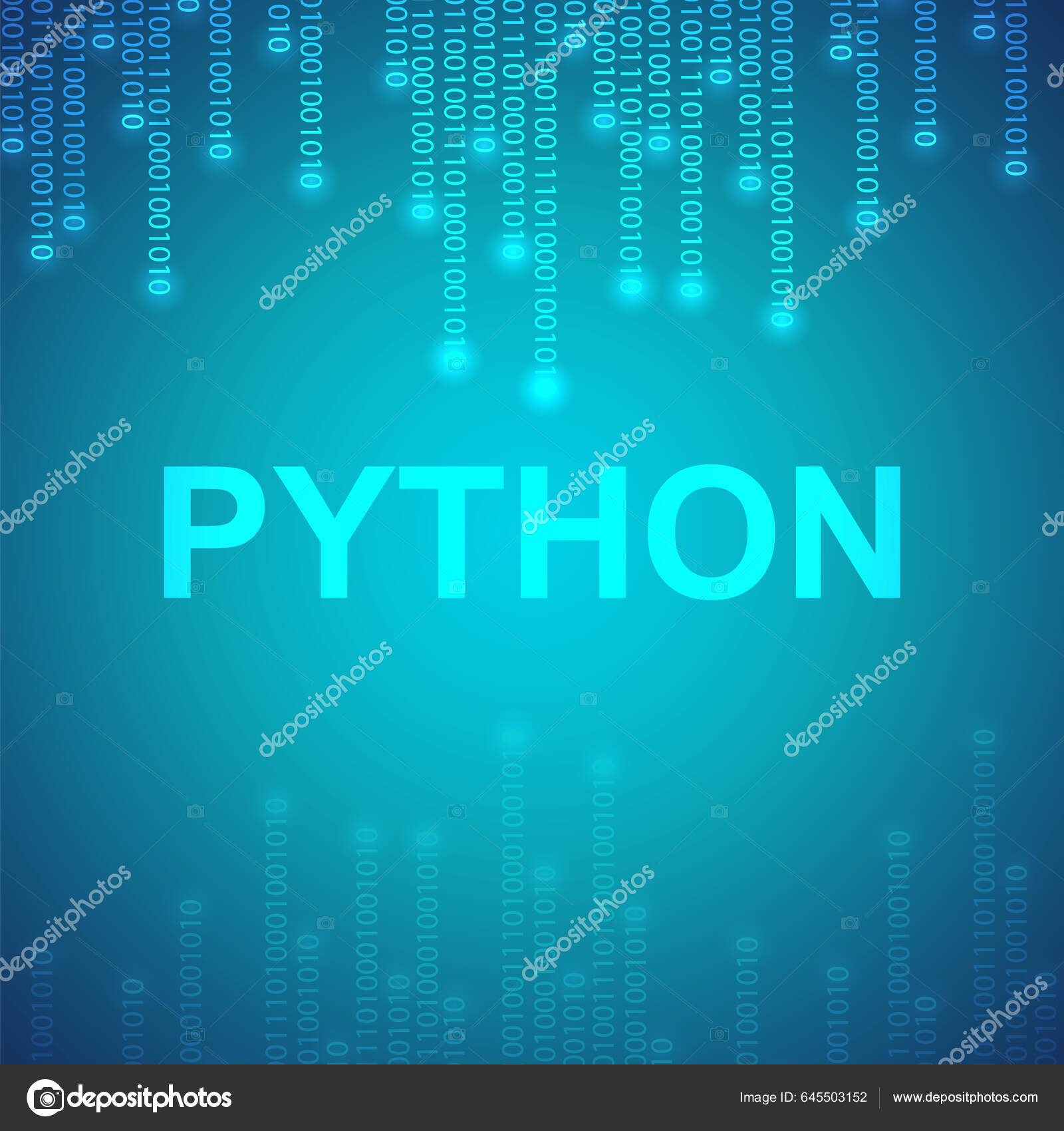 Python Binary Code Python Language Software Coding Eps10 Vector