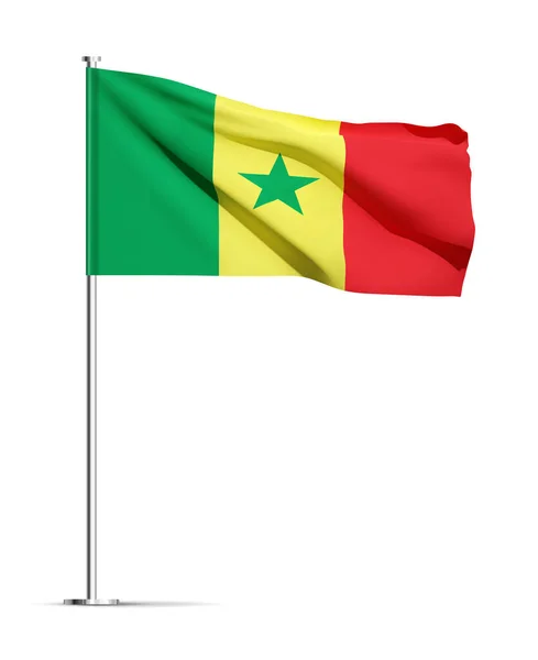 Senegal Flagga Isolerad Vit Bakgrund Eps10 Vektor — Stock vektor