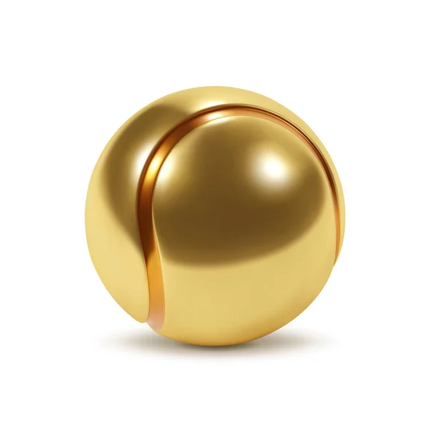 金色のテニスボールは白地に隔離されている Eps10ベクトル — ストックベクタ