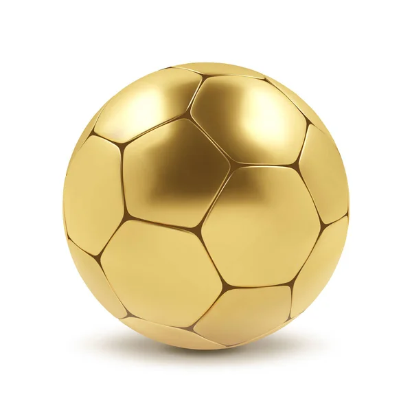 Bola Futebol Ouro Isolada Fundo Branco Vetor Eps10 — Vetor de Stock