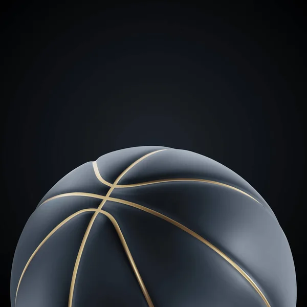Basketball Schwarzer Farbe Mit Goldenen Streifen Auf Schwarzem Hintergrund Eps10 — Stockvektor