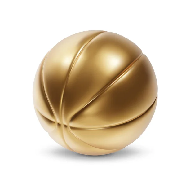 Золотая Корзина Мяч Изолирован Белом Фоне Вектор Eps10 — стоковый вектор