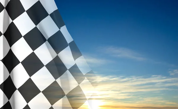 Checkered Flag Background Blue Sky Eps10 Vector — Stock Vector