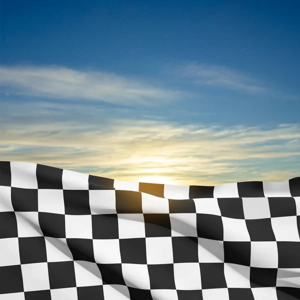 Checkered Flag Background Blue Sky Eps10 Vector — Stock Vector