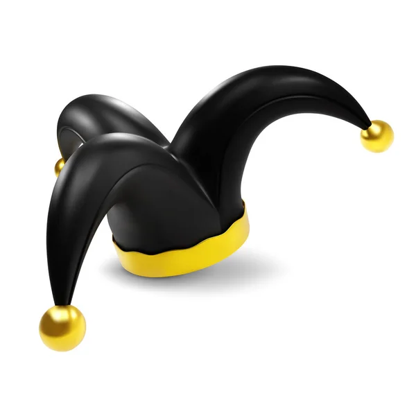 Black Gold Jester Hat Eps Vector — Stock Vector