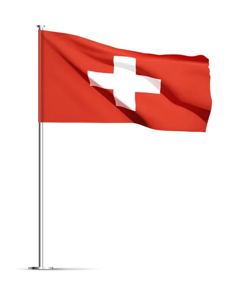 Σημαία Ελβετίας Απομονωμένη Λευκό Φόντο Διανυσματικό Eps10 — Διανυσματικό Αρχείο