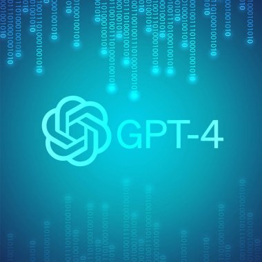 İkili arkaplanda GPT - 4 logosu