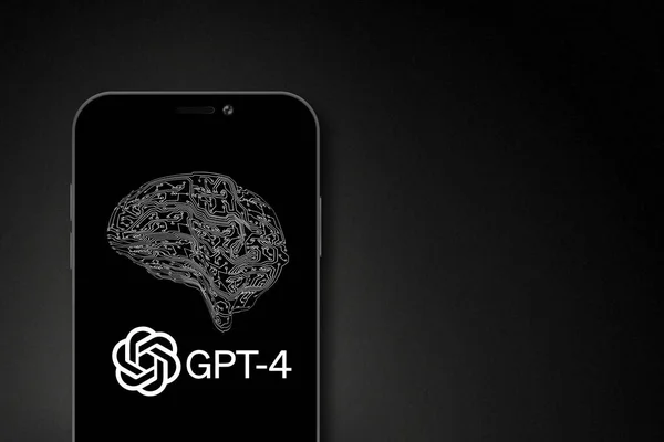 Gpt Logotipo Com Mente Placa Circuito Tela Smartphone Openai Lançou — Fotografia de Stock