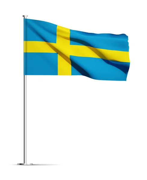 Флаг Швеции Изолирован Белой Спине Вектор Eps10 — стоковый вектор