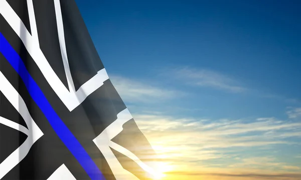Gökyüzünün Arka Planında Birleşik Krallık Mavi Hat Bayrağı Eps10 Vektörü — Stok Vektör