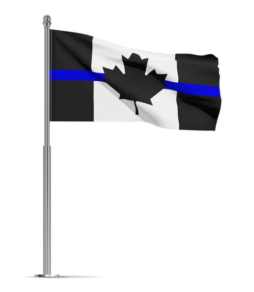 Flaga Kanady Odizolowaną Białym Tle Cienką Niebieską Linią Wektor Eps10 — Wektor stockowy