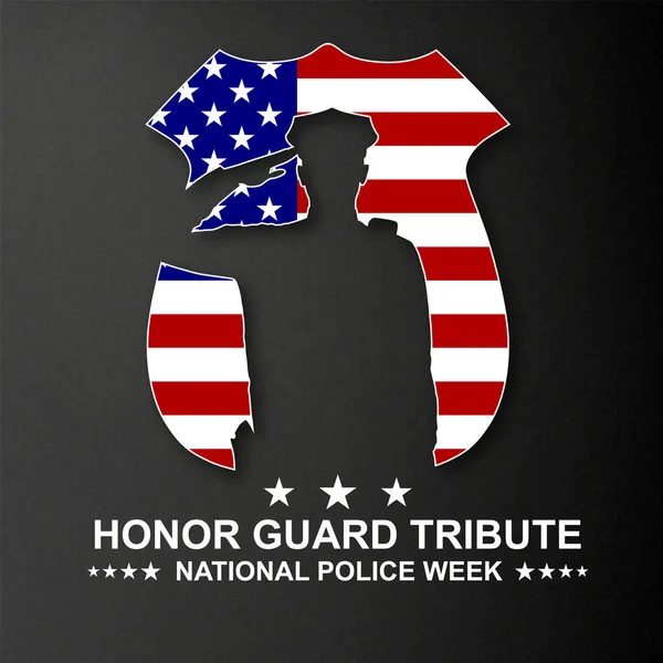 国家警察周 5月在美国庆祝 警察荣誉和悼念日 Eps10病媒 — 图库矢量图片