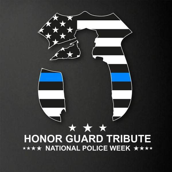 国家警察周 5月在美国庆祝 警察荣誉和悼念日 Eps10病媒 — 图库矢量图片