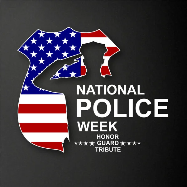 Tydzień Policji Narodowej Obchodzony Stanach Zjednoczonych Maju Dzień Pamięci Honoru — Wektor stockowy