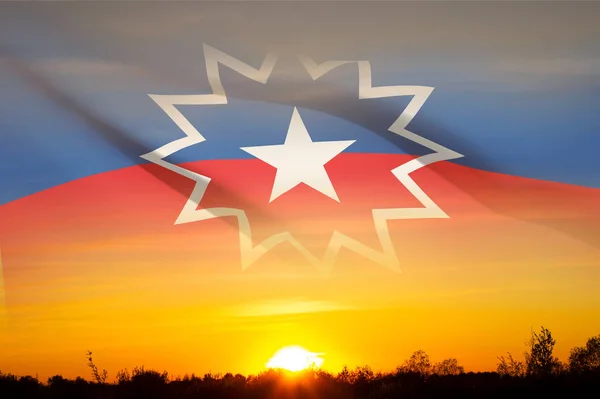 Jubileuszowa Flaga Tle Nieba Junaste Jest Federalnym Świętem Stanach Zjednoczonych — Zdjęcie stockowe
