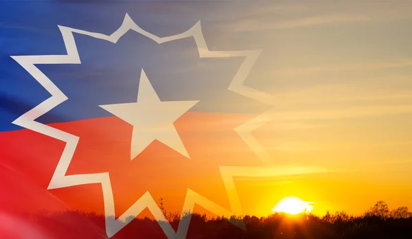 Jubileuszowa Flaga Tle Nieba Junaste Jest Federalnym Świętem Stanach Zjednoczonych — Zdjęcie stockowe