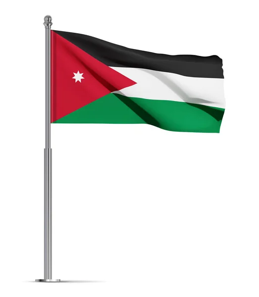 Vlag Van Jordanië Geïsoleerd Witte Achtergrond Eps10 Vector — Stockvector