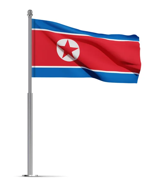 북한의 국기는 바탕에 고립되어 있었다 Eps10 — 스톡 벡터