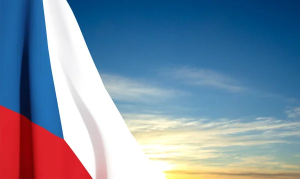 Vlag Van Tsjechië Achtergrond Van Lucht Eps10 Vector — Stockvector