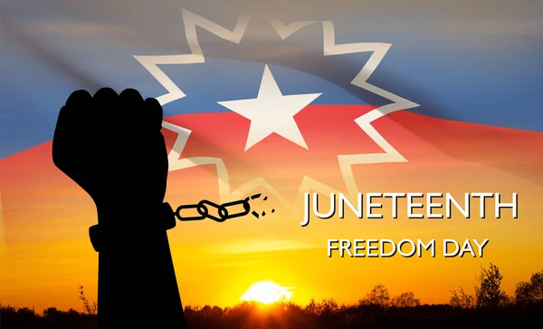 자유투의 Juneteenth 노예가 흑인들의 해방을 기념하는 미국의 기념일이다 — 스톡 사진