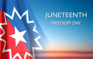 Haziran Bağımsızlık Günü 'nde. Juneteenth, köleleştirilmiş Afro-Amerikalıların özgürleştirilmesi anısına ABD 'de düzenlenen federal bir bayramdır. EPS10 vektörü