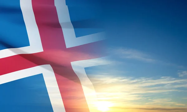 Bandeira Islândia Com Transparência Fundo Céu Vetor Eps10 —  Vetores de Stock