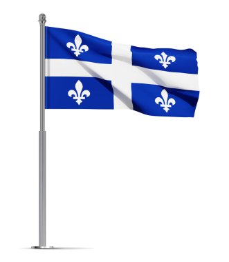 Quebec bayrağı beyaz arkaplanda izole edildi. EPS10 vektörü