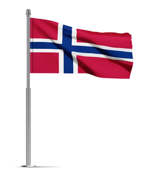 Beyaz Arka Planda Izole Edilmiş Norveç Bayrağı Eps10 Vektörü — Stok Vektör