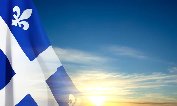 Flaga Quebeku Zachód Słońca Kontekst Dnia Quebec Wektor Eps10 — Wektor stockowy