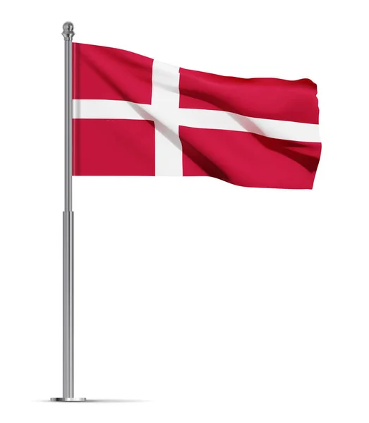 Σημαία Της Δανίας Απομονωμένη Λευκό Φόντο Διανυσματικό Eps10 — Διανυσματικό Αρχείο