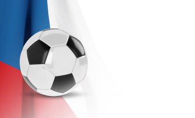 Beyaz arka planda Çek bayrağı olan futbol topu. EPS10 vektörü