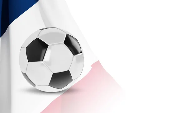 Pallone Calcio Con Bandiera Della Francia Sfondo Bianco Vettore Eps10 — Vettoriale Stock