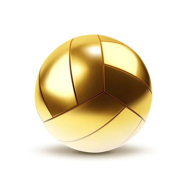 Gold Volleyball Ball Isolated White Background Eps10 Vector — Stock Vector