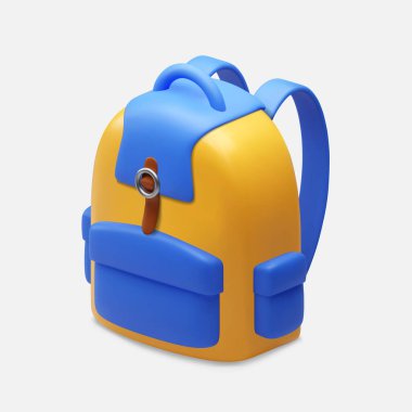 Okul çantası beyaz arka planda izole edilmiş. EPS10 vektörü