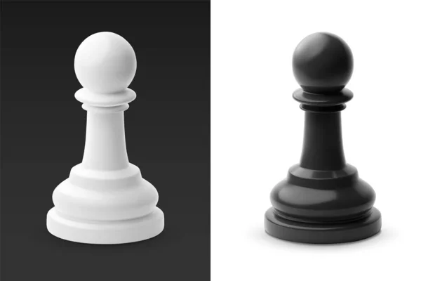 黒と白のチェスポーン Eps10ベクター — ストックベクタ