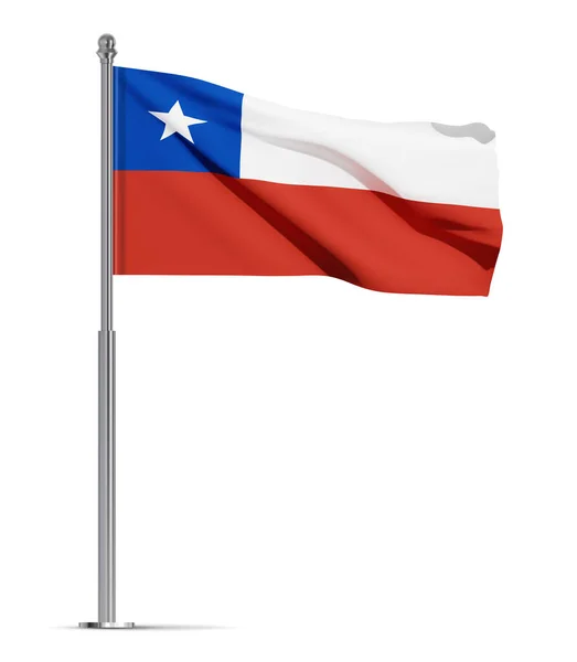 Beyaz Arka Planda Izole Edilmiş Şili Bayrağı Eps10 Vektörü — Stok Vektör