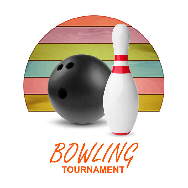 Bowling tournament poster. EPS10 vector