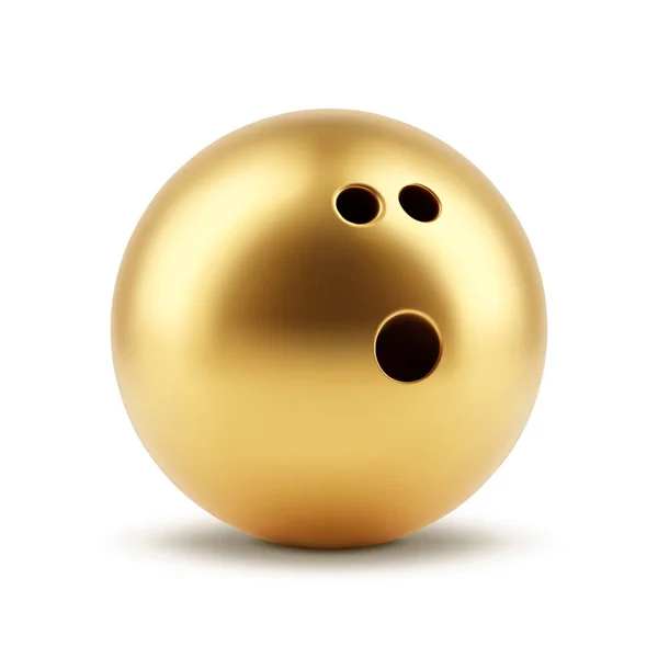 Χρυσή Μπάλα Του Μπόουλινγκ Απομονωμένη Λευκό Φόντο Διανυσματικό Eps10 — Διανυσματικό Αρχείο