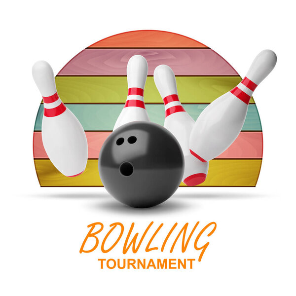 Bowling tournament poster. EPS10 vector