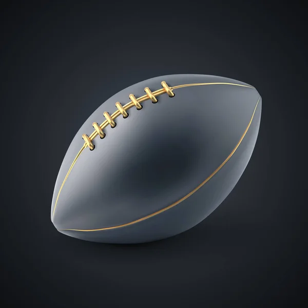 Black Gold American Football Ball Black Background Eps10 Vector — Stock Vector