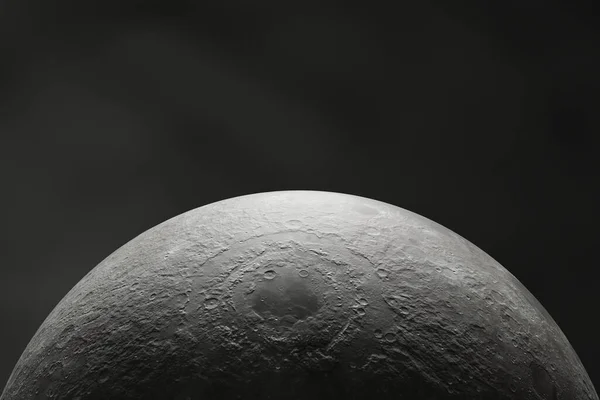 Поверхность Луны Черном Фоне Рендеринг — стоковое фото