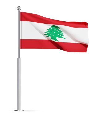 Lübnan bayrağı beyaz arka planda izole edildi. EPS10 vektörü