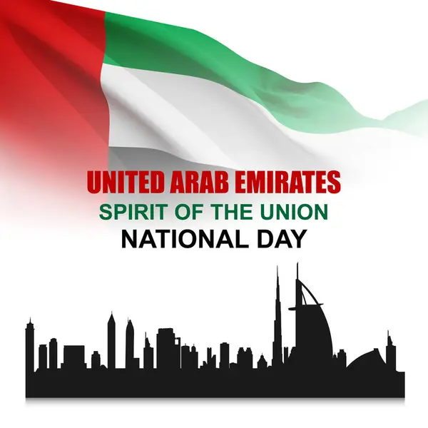 Dia Nacional Dos Emirados Árabes Unidos Feriado Renderização — Fotografia de Stock