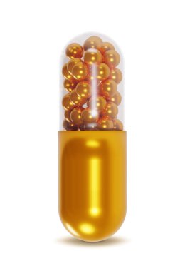 Beyaz arka planda bir hap. Tıbbi tedavi için. 3d oluşturma