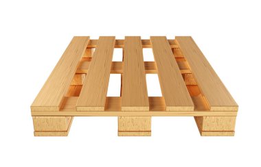 Tahta palet beyaz arka planda izole edilmiş. 3d oluşturma